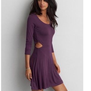 AEO Purple Dress with Small Cut Outs in Sides